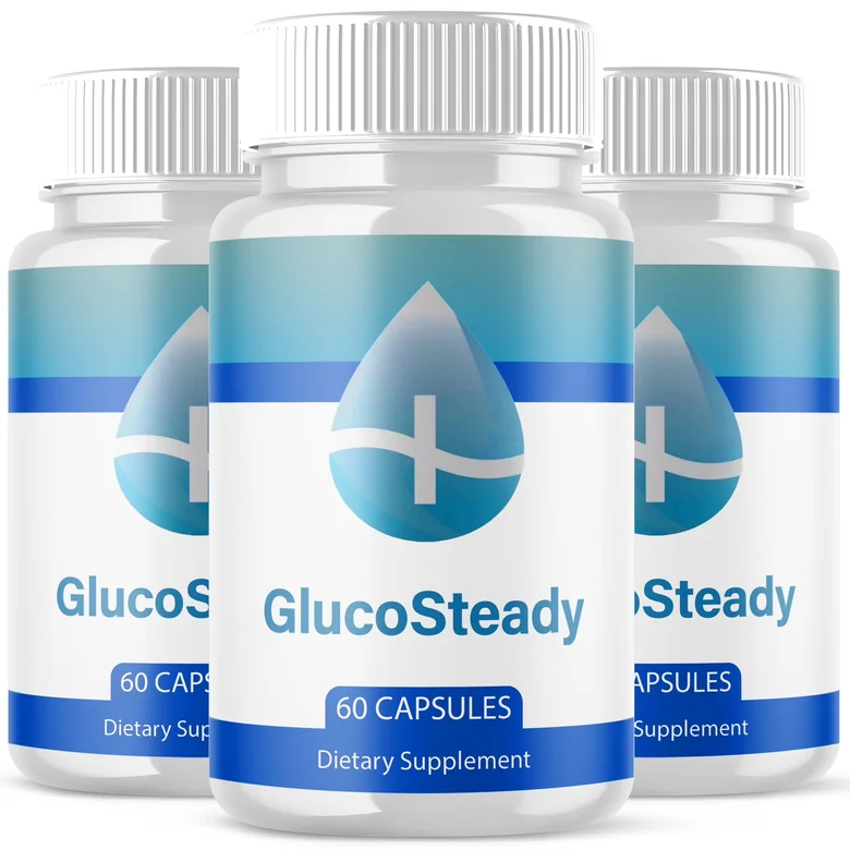 GlucoSteady blood sugar support capsules three-bottle pack
